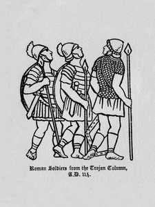 Római katonák a Traianus-oszlopból Kr.u. 114, 1910 alkotó: Unbekannt