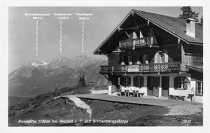 Rosshutte és a Wettersteingebirge-hegység Seefeld közelében, Ausztriában, XX. század alkotó: Unbekannt