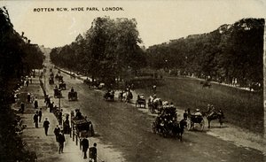 Rotten Row, Hyde Park, London, 19. század vége – 20. század eleje. alkotó: Unbekannt