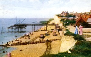 Rottingdean tengerpart, East Sussex, nyugat felé nézve, 1900-as és 1920-as évek alkotó: Unbekannt