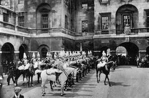 Royal Horse Guards, őrségváltás, London, 1915 alkotó: Unbekannt