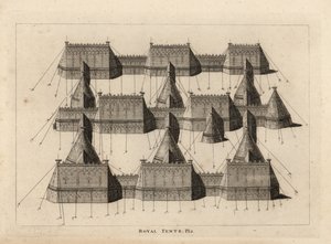 Henrik király és I. Ferenc francia király találkozása alkalmából felállított királyi sátrak Ardres közelében 1520 alkotó: Unbekannt