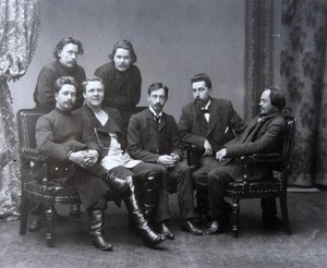 Maxim Gorkij orosz író a Sreda szerda irodalmi csoportban, 1902 alkotó: Unbekannt