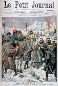 A mandzsuk fogságba esett orosz ápolónőt átadják a japánoknak, Mandzsuria, 1904 alkotó: Unbekannt