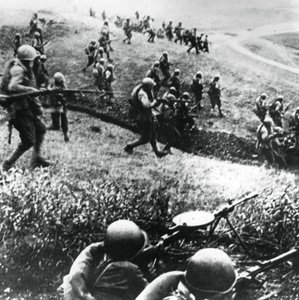 Orosz csapatok az ellentámadásban, Mozdok-vidék, Észak-Kaukázus, 1942. szeptember alkotó: Unbekannt