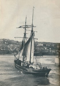 Behajózva Newlyn kikötőjébe, az Isabella, egy kétárbocos Lancashire típusú szkúner, 1937 alkotó: Unbekannt