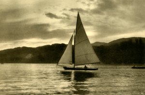 Vitorlázás a Wörthersee-n, Karintia, Ausztria, 1935. alkotó: Unbekannt