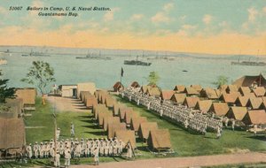 Tengerészek a táborban, az amerikai haditengerészeti állomáson, Guantanamo Bay, 1911 alkotó: Unbekannt