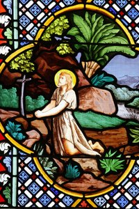 Saint-Corentin (Saint Corentin) katedrális, Quimper ólomüveg : Keresztelő János a sivatagban, Quimper, Franciaország alkotó: Unbekannt