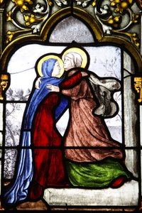 Saint-Corentin (Saint Corentin) katedrális, Quimper ólomüveg : the Visitation, Quimper, Franciaország alkotó: Unbekannt