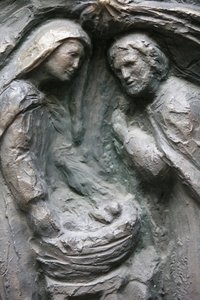 Saint-Pierre de Montmartre templom: Notre Dame ajtószobor: Születés, Párizs, Franciaország alkotó: Unbekannt