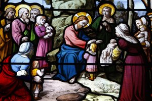 Szent Aignan templom Jézus megáldja a gyerekeket, Chartres, Franciaország alkotó: Unbekannt
