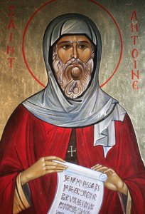 Heiliger Antonius. Orthodoxe Kirche Saint-Antoine-le-Grand, Saint-Laurent-en-Royans, Frankreich von Unbekannt