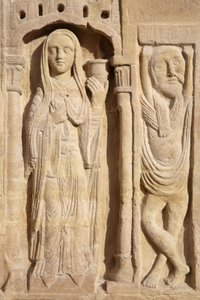 Szent Denis bazilika. Központi portál. A bölcs szűz, 20150919, Saint-Denis, Franciaország alkotó: Unbekannt