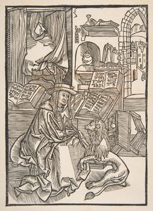 Szent Jeromos tövis kiemelése az oroszlán lábából, Lyons 1508 copy.n.d. alkotó: Unbekannt