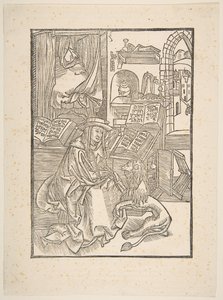 Szent Jeromos kivonat egy tövist az oroszlánlábból, Lyons, 1508 copy.n.d. alkotó: Unbekannt
