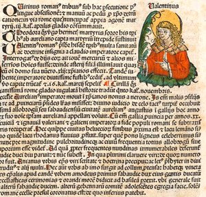 Szent Bálint a Nürnbergi Krónikából, 1493 alkotó: Unbekannt