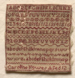 Sampler, 1800-as évek. alkotó: Unbekannt
