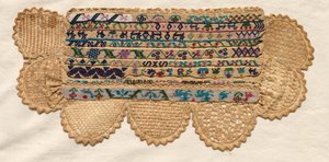 Sampler töredék, 1800-as évek. alkotó: Unbekannt