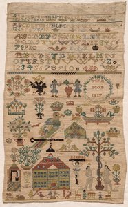 Sampler töredék, 1817. alkotó: Unbekannt