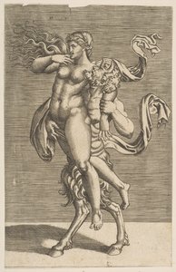 A jobb karját tartó nimfát hordozó szatír kb. 1515-1600. alkotó: Unbekannt