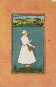Sawai Jai Singh egy tájban áll, 1730 alkotó: Unbekannt