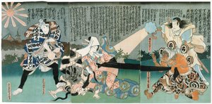 Jelenet a Kabuki Színházban, 19. század alkotó: Unbekannt