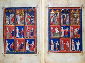 Jelenetek Krisztus életéből és az orvosok a betegekkel, c1300 alkotó: Unbekannt