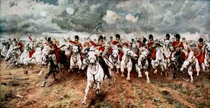 Scotland for Ever, a skót szürkék vádja Waterlooban, 1815. június 18. alkotó: Unbekannt