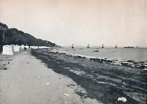 Kilátás a tengerre – A fürdőpart és a függő móló, 1895 alkotó: Unbekannt