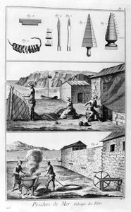 Tengeri halászat, hálógyártás, 1751-1777 alkotó: Unbekannt
