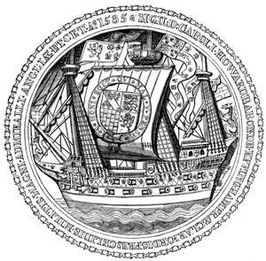 A Lord főadmirális, Charles, Lord Howard nottinghami pecsétje és autogramja, 1585 alkotó: Unbekannt
