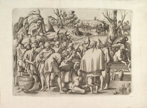 Keresés József testvérének poggyászában, kb. 1545. alkotó: Unbekannt