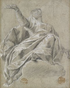 Felhőn ülő nőalak, felfelé nézve, 1600-1675 alkotó: Unbekannt