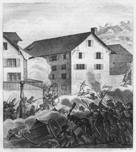 Második zürichi csata, Harcjelenet a Központban, 1799 alkotó: Unbekannt
