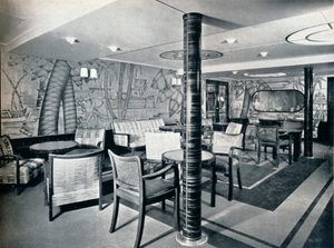 Második osztályú dohányzó szoba a Victoria fedélzetén, 1931 alkotó: Unbekannt