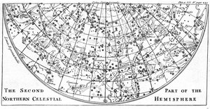 Az északi égi félteke csillagtérképének második része, amely csillagképeket mutat, 1747 alkotó: Unbekannt