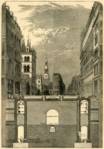 A Holborn-viadukt szakasza, a metrót mutatja, c1876. alkotó: Unbekannt