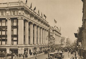 Selfridges és az utolsó régi Oxford Street üzlet, amelyet az épület elnyelt, 1935. alkotó: Unbekannt