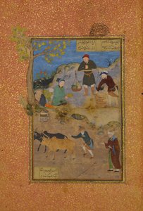 Shaikh Mahneh and the Villager, Folio 49r a Mantiq al-tair Language of the Birds-ből, 1487. alkotó: Unbekannt