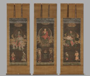 Shakyamuni Triad: Buddha Manjushri és Samantabhadra látogatott el, az 1300-as évek végén. alkotó: Unbekannt