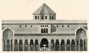 Az Oroszlánok udvarának oldalnézete és a szökőkút, 19. század, 1907. alkotó: Unbekannt
