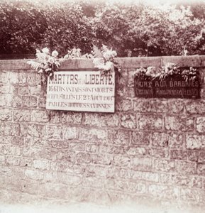 Jel a németek által lelőtt civilek emlékére, Dinant, Belgium, c1914-c1918 alkotó: Unbekannt