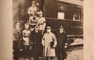 Az első világháborút lezáró fegyverszünet aláírása, 1918. november 11., 1935. alkotó: Unbekannt