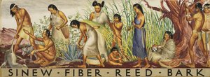 Inas, rost, nád, kéreg falfestmény tanulmány, kb. 1933-1943. alkotó: Unbekannt