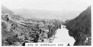 A Burrinjuck-gát helye, Új-Dél-Wales, Ausztrália, 1928 alkotó: Unbekannt