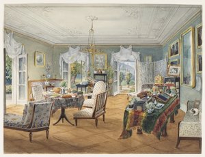 Társalgó egy vidéki birtokon, 1830-1840 alkotó: Unbekannt