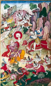 Shiv Destroys The Demon Andhaka, Harivamsa kézirat, Mogul, C1590. alkotó: Unbekannt