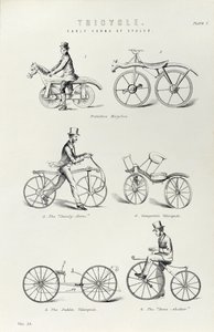 A kerékpár hat korai formája, 1870 alkotó: Unbekannt
