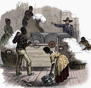 Rabszolgamunka egy gyapotültetvényen Amerika déli államaiban, 1860 alkotó: Unbekannt